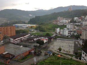 The city and mountains from our apartment window. 