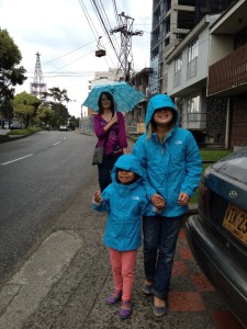 Grocery shopping in the rain!
