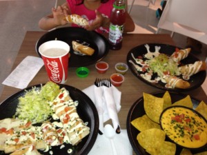 Our Tex Mex. we ate some of it. It was technically Lanies first taste of Tex Mex. it will be better in Texas. 