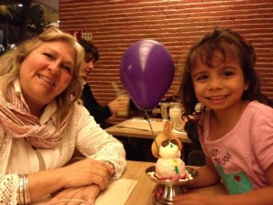 Martha, our AWSOME representative and Lanie with Lanie's delicious dessert at Waffles and Crapes tonight!