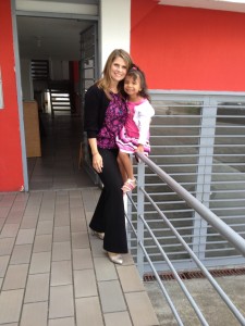 Mommy and Lanie waiting for our attorney to lick us up this am. 
