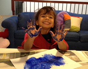 I'm learning to love art and school with mommy!