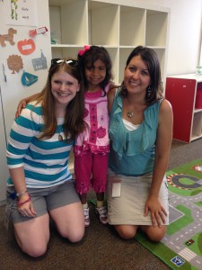Lanie's wonderful pre-K teachers on her last day.